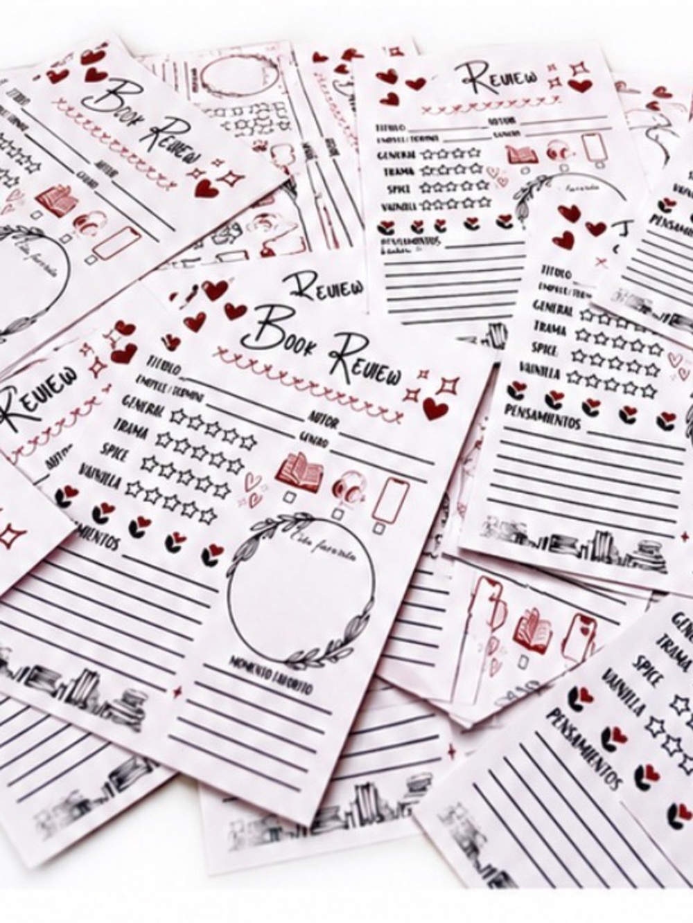 Book Review Printable Journal Pages - Pink
